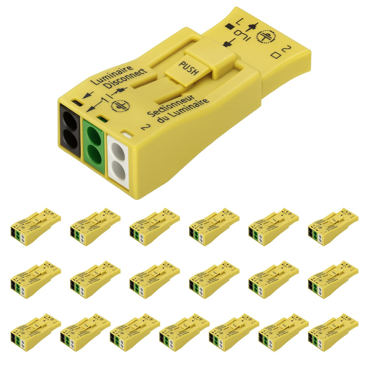 873-953 Luminaire Disconnect with preceding ground in center position - 3 Pole  20pc