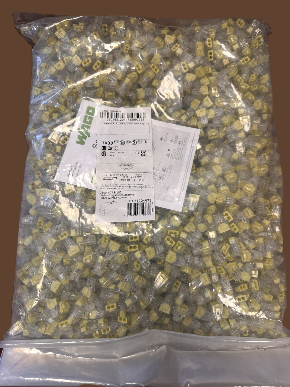 773-102 PUSH WIRE® Connector  - 2 Port 2,500pc