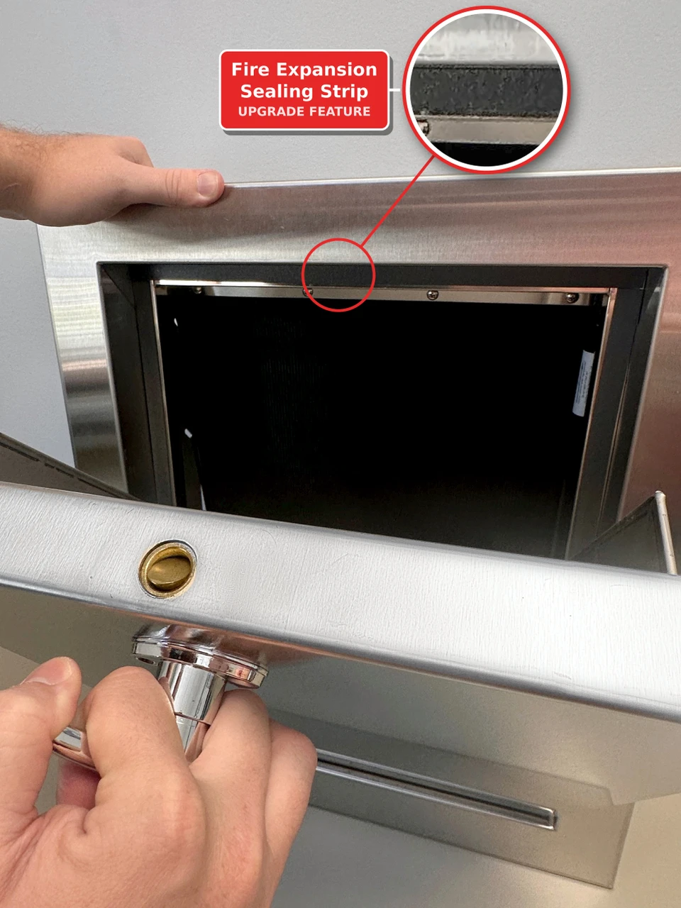 100% Stainless Steel Premium Universal 15” x 18” Trash Chute Door w/Baffle and Protected Closer- 2" Trim - Bottom Hinged Doors