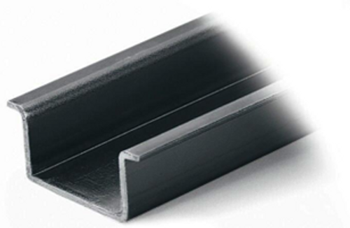 210-114  DIN rail - steel carrier rail; 35 x 15 mm; 1.5 mm thick; 2 m long; unslotted; similar to EN 60715, silver-colored