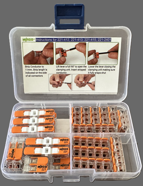 WAGO Lever Nut 28pc Wire Splicing Connector Kit WAGO Lever Nut 28pc Wire Splicing Connector Kit