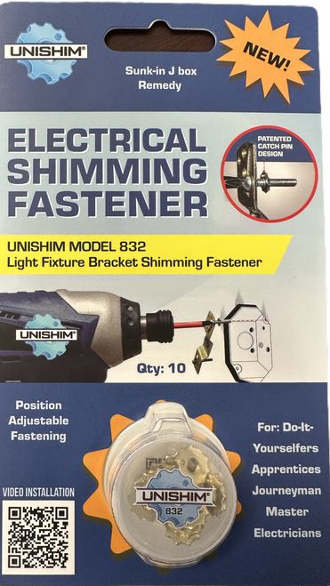 UniShim 832 Light Fixture Bracket Adjustable Spacer - 10pk UniShim 832 Light Fixture Bracket Adjustable Spacer - 10pk