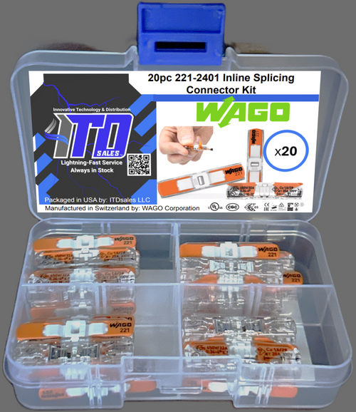 221-2401 WAGO Inline Splicing 20pc Connector Kit 221-2401 WAGO Inline Splicing 20pc Connector Kit