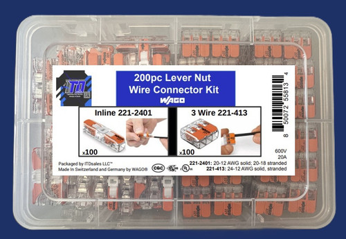 WAGO 200pc Wire Connector Kit {100pc 221-413 and 100pc 221-2401} WAGO 200pc Wire Connector Kit {100pc 221-413 and 100pc 221-2401}