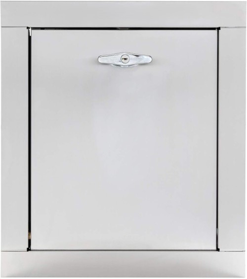 Universal Stainless Steel Chute Door - Bottom Hinged, 21"(H) X 18" (W), Self Closing with Lockable T Handle