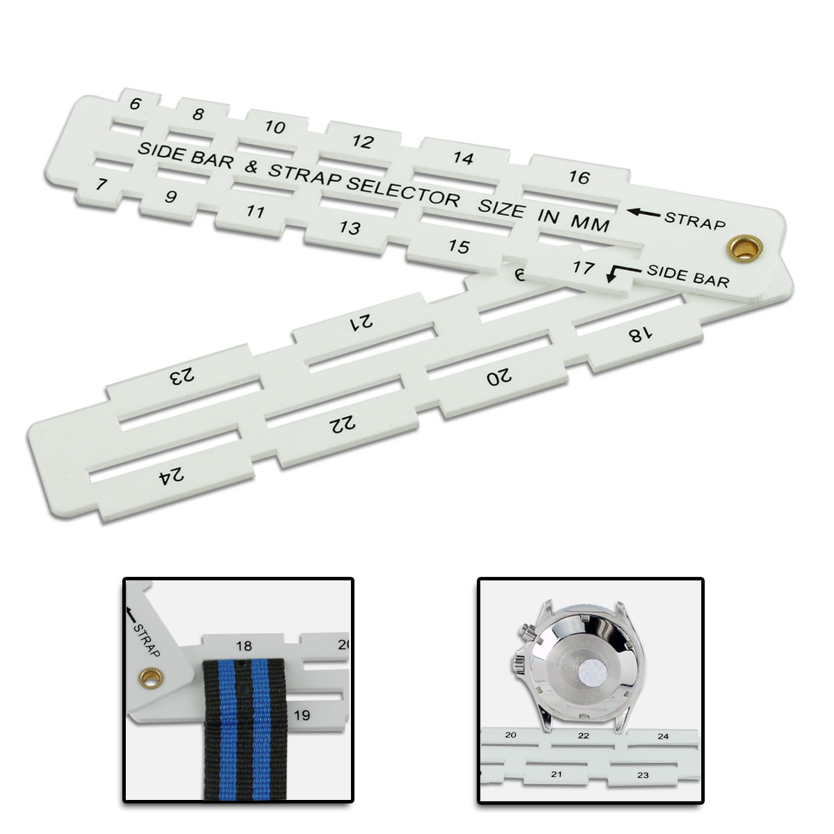 2-in-1 watch band /spring bar size measure selector