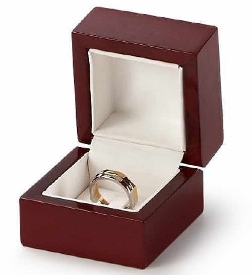 Ring Clip Wood Box Cherry Red Finished 