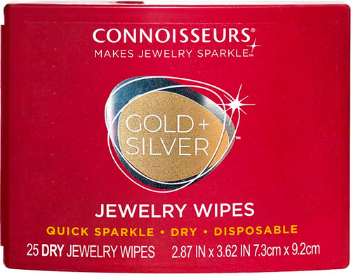 Connoisseurs Jewelry Wipes Dry Disposable Wipes in Compact Case