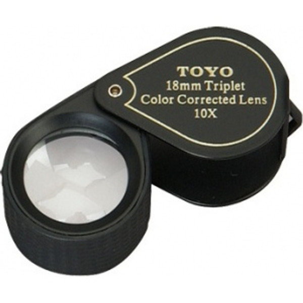 Premium 18mm triplet 10X loupe black