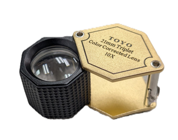 Premium 21mm triplet 10X loupe Gold