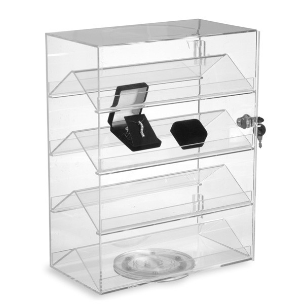 CLEAR ACRELIC REVOLVING CASE 4 SHELV