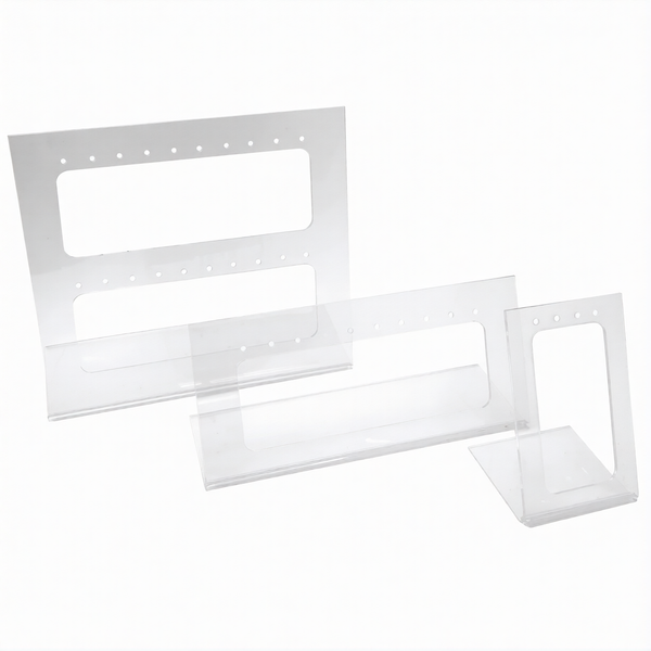 3 Piece Clear Acrylic Jewelry Earring Display Set