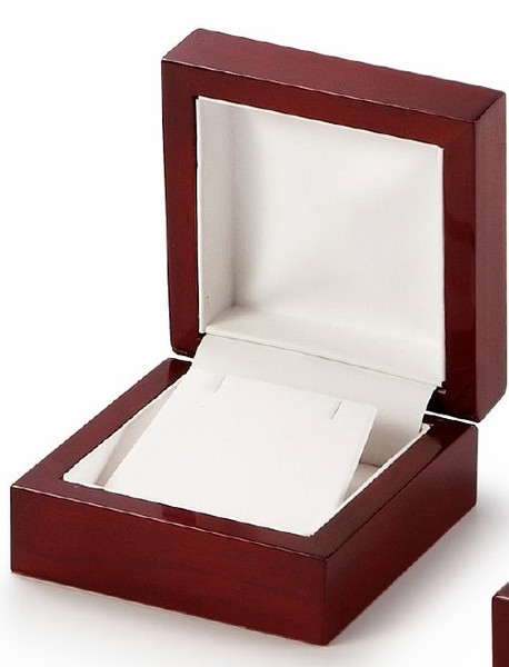 Earring-Pendant Wood Box Cherry Red Finished  