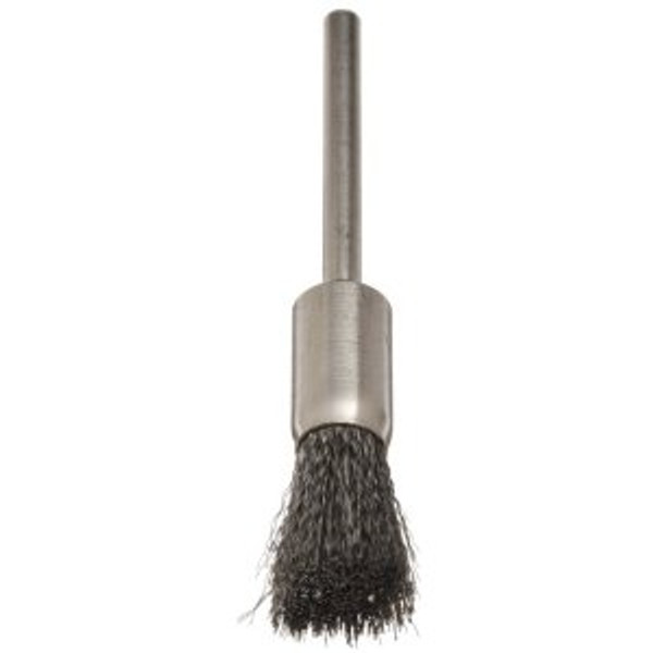 Mounted Steel Straight End Wire Brushes - 1/4 inch X 3/32 (Package of 12)