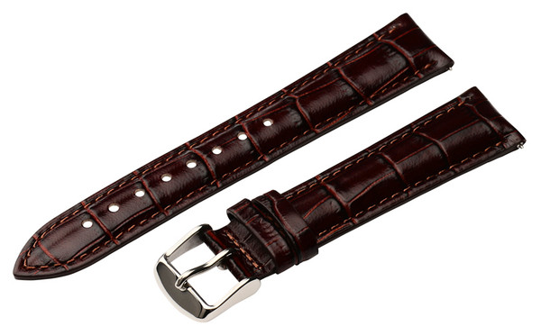 26mm Dark Brown Unisex Genuine Leather Watch Strap