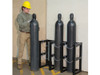 Gas Cylinder Barricade Rack, 3 Cylinder Capacity, 3 Wide By 1 Deep