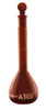 Amber Volumetric Flask, Wide Neck, With Glass I/C Stopper, Class A, Ind Cert 500ml