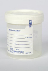 Gent-L-Kare Wide Mouth Specimen Container, 4 oz, Lid, White