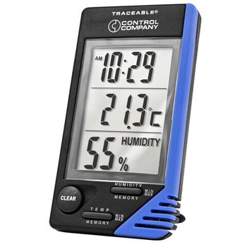 Traceable Calibrated Thermometer with Clock and Humidity Monitor