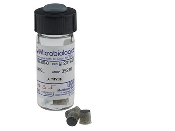 Aspergillus flavus derived from ATCC 9643, LYFO DISK, by Microbiologics