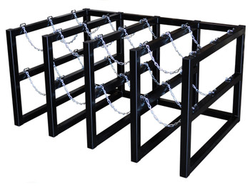 Gas Cylinder Barricade Rack, 12 Cylinder Capacity, 4 Wide By 3 Deep