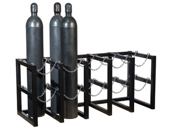 Gas Cylinder Barricade Rack, 10 Cylinder Capacity, 5 Wide By 2 Deep