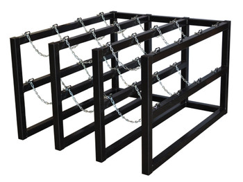 Gas Cylinder Barricade Rack, 12 Cylinder Capacity, 3 Wide By 4 Deep