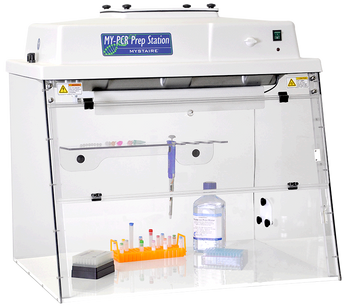 24" PCRPREP PCR Workstation with Class 100 Vertical Laminar Flow Air and Timed UV light, 110V