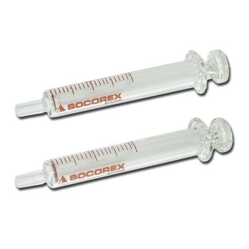 SOCOREX DOSYS All-Glass Syringe, Glass Luer Nozzle, 1 - 30 mL (2pk)