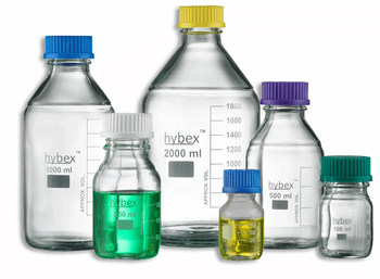 Hybex Media Storage Bottle - 500ml - 10/pk  - Cap Color Assorted