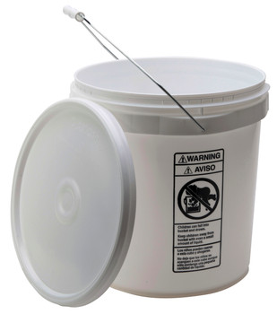 Pail with Cover, HDPE, 4 gal - 6pk