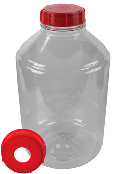 New Carboy, PET 6gal, Carboy with 2 Lids