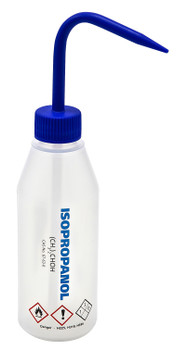 Azlon Printed Sloping Shoulder Washbottle, LDPE, 250mL Isopropanol