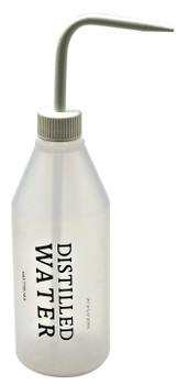 Azlon Printed Sloping Shoulder Washbottle, LDPE, 500mL Distilled