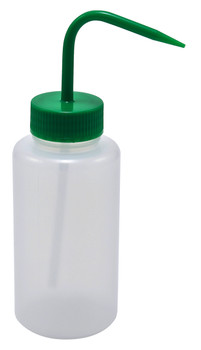 Azlon Wide Mouth Washbottle, LDPE, 500mL Green Cap