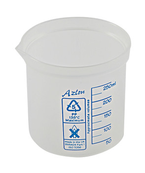 Azlon Square Ratio Beakers, PP, 250mL