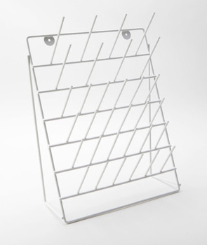 Azlon Drying Rack, Epoxy Coated 32 Place, Steel, Rack with Free Standing Support