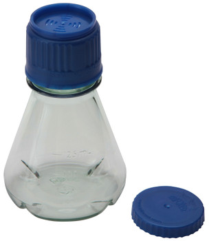 Erlenmeyer Flask, PC w PP Screw Closure, Sterile, with Baffle 125mL PK/24