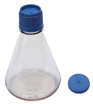 Erlenmeyer Flask, PC w PP Screw Closure, Sterile, without Baffle 500mL PK/12