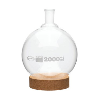 BOILING FLASK, ROUND BOTTOM, GROUND JOINTS, 24/40, 2000 mL, 1 each