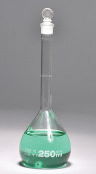 VOLUMETRIC FLASK, CLASS B, GLASS STOPPER, 100 mL