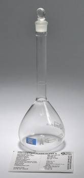 VOLUMETRIC FLASKS, CLASS A, WITH GLASS STOPPER, BATCH CERTIFIED, QR, 2000 mL