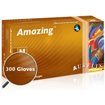 Aurelia Amazing Powder-Free Nitrile Gloves, M, 300/BX, 10BX/CS