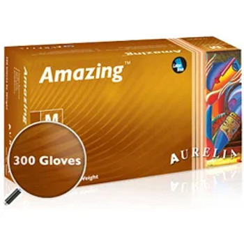 Aurelia Amazing Powder-Free Nitrile Gloves, L, 300/BX, 1BX