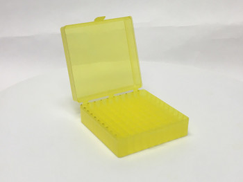 Freezer Storage Boxes, hinged lid, 100 x 1.5ml, Yellow, 5PK