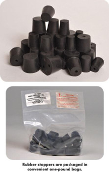 Rubber Stoppers, 2-HOLE, 0