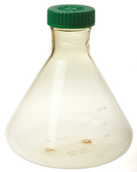3L Fernbach Flask, Vent Cap, Plain Bottom, Polycarbonate, Sterile