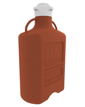 Carboy, 40L, Amber HDPE, 120mm Cap