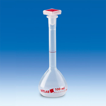 Class A Volumetric Flask, PMP, with NS Stopper, PP, Certified, 50mL, 2pk