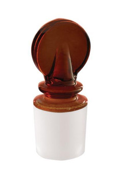 Borosil Amber Solid Penny Head Glass Stopper 7/16